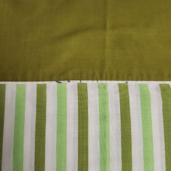 Vintage Fashion Manor Percale MCM Green Mod Twin Striped Flat Sheet 72 x 108 - Picture 3 of 7